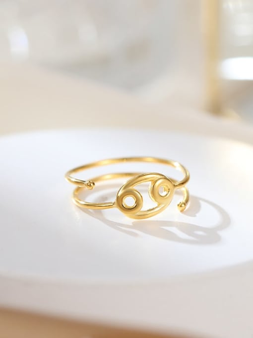 RS1048 [Cancer Gold] 925 Sterling Silver Constellation Dainty Band Ring